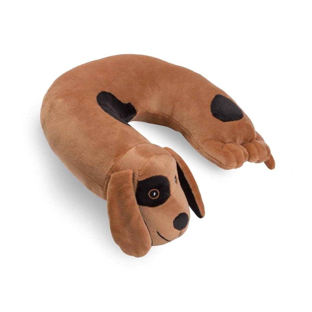 Critter Piller Kid's Travel Buddy and Comfort Pillow, Brown Dog, Hypoallergenic, Machine Washable, Recycled Filling