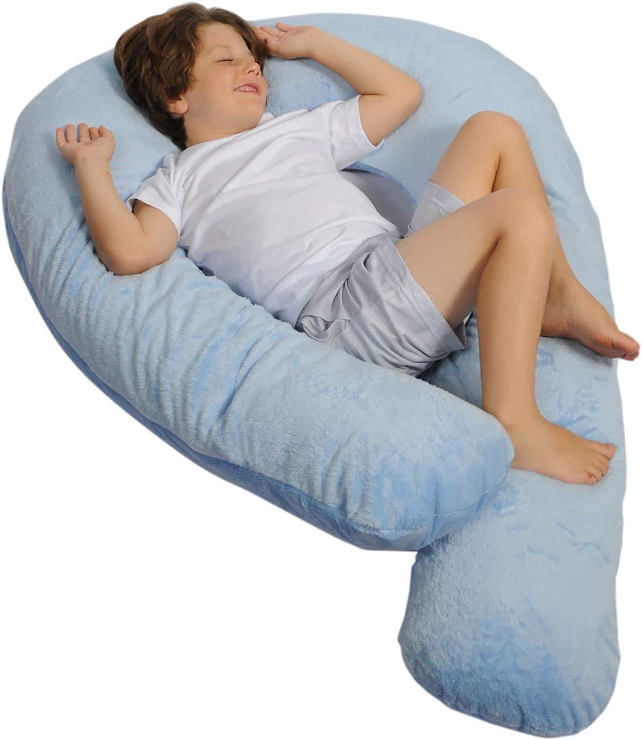 Moonlight Slumber Kids Comfort-U - Body Pillow for Kids + Light Blue Plush Pillow Cover