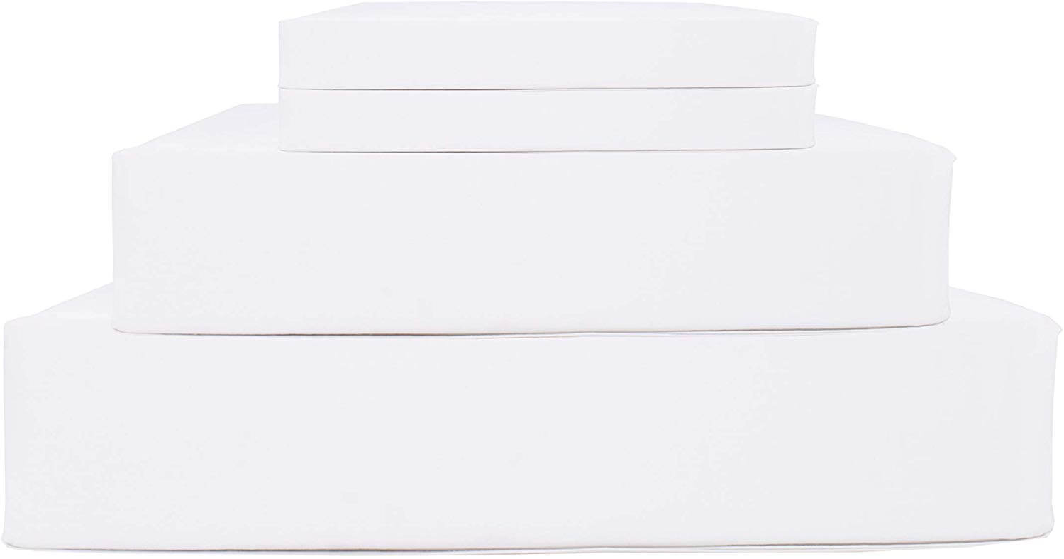 100% Cotton Percale Sheets King Size, White, Deep Pocket, 4 Piece - 1 Flat, 1 Deep Pocket Fitted Sheet and 2 Pillowcases, Crisp and Strong Bed Linen