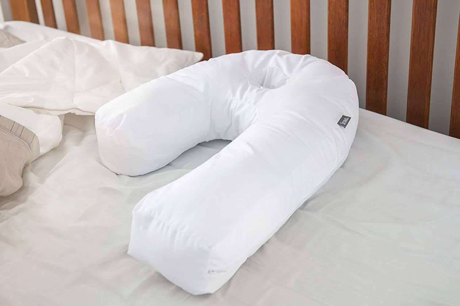 Duro-Med DMI Side Sleeper Body Pillow with Contoured Support to Help Eliminate Neck & Back Pain, Includes Hypoallergenic Removable Washable Cover, Firm