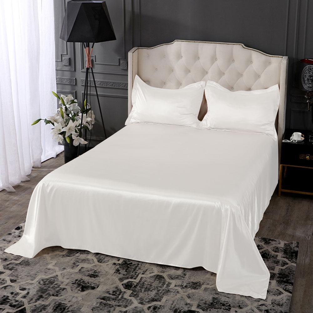 white silk bed sheets