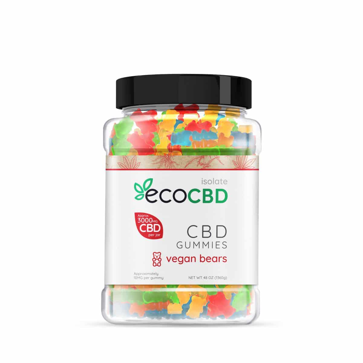 eco cbd cbd isolate vegan gummy bears 3000mg